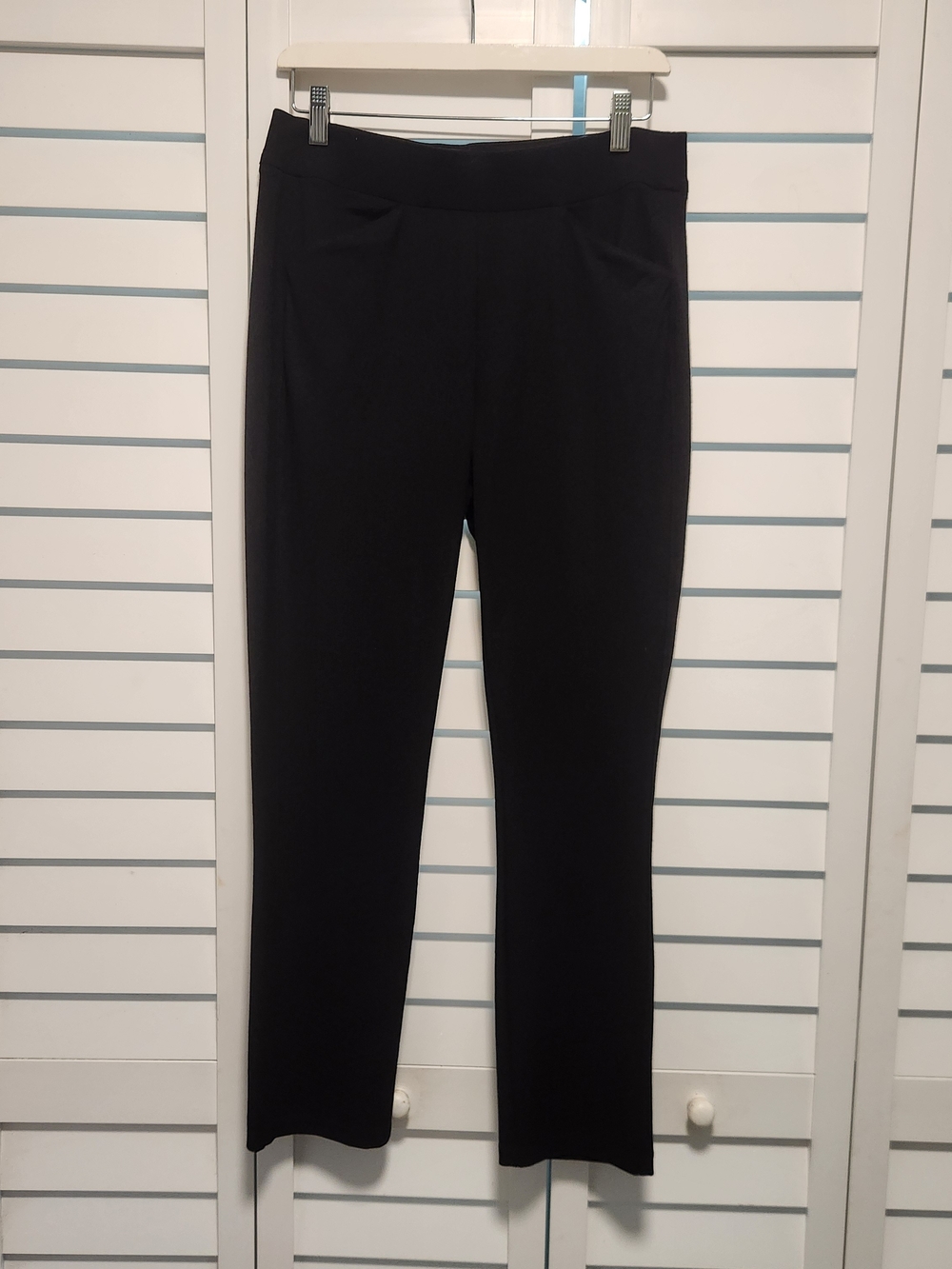 Chico's Black Ponte Pants Elastic Waist Sz 0.5 (6)